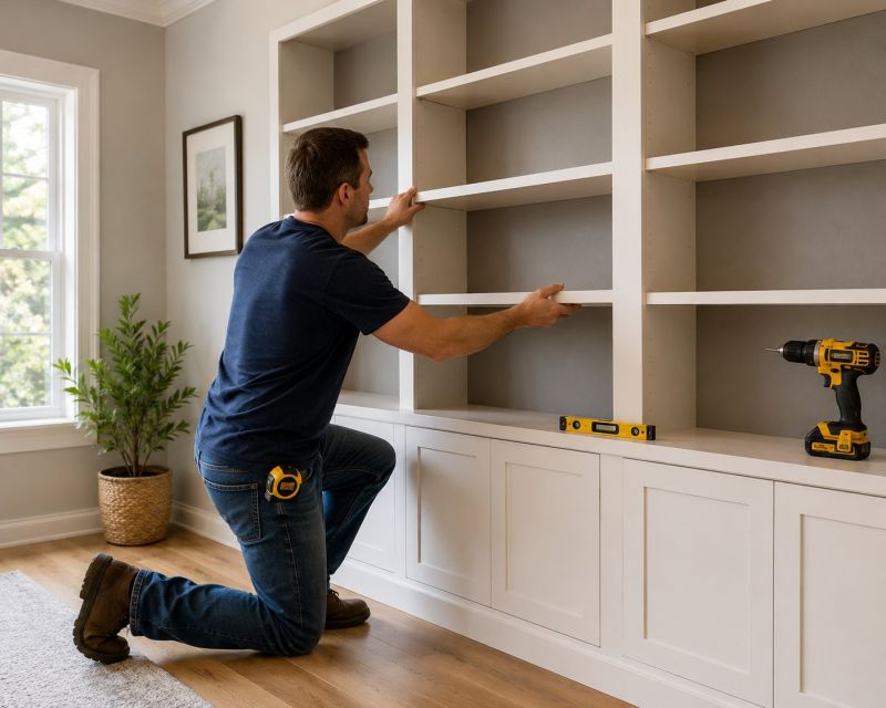 Built In Bookcase Installation in Woodbridge, VA