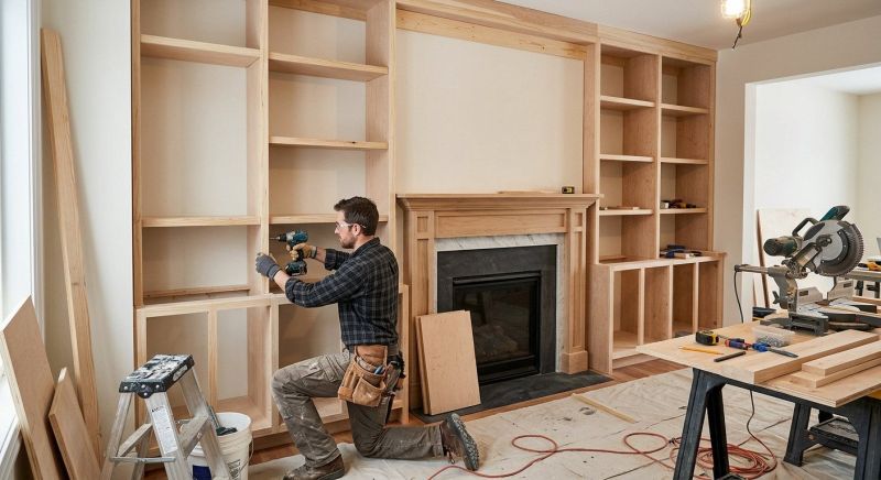 Fireplace Cabinet Installation in Winston Salem, NC